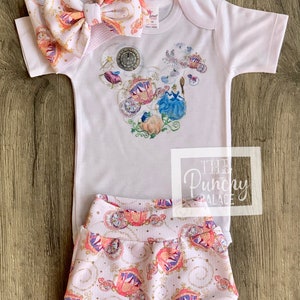 Cinderella Baby and Toddler Complete Outfit/ Baby Trendy Outfit / Trendy Toddler Outfit / Disney Baby Outfit