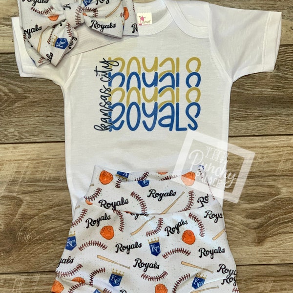 KC Royals Baseball Baby Full Outfit Set / Toddler Full Outfit Set / Trendy Baby Clothes / Royals Baseball Baby Clothing Set