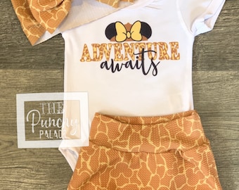 Baby Full Outfit Set / Toddler Full Outfit Set / Trendy Baby Clothes /  Animal Kingdom Adventure Awaits Clothing Set
