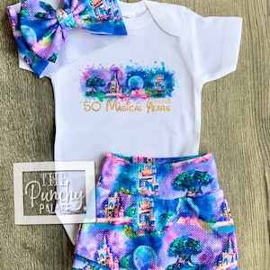 Baby Full Outfit Set / Toddler Full Outfit Set / Trendy Baby Clothes / Disney 50 Magical Years Baby Clothing Set