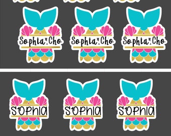 mermaid name tags etsy