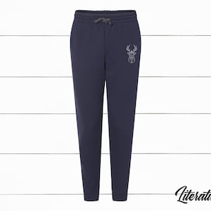 Terrasen Stag Fireheart Crown Jogger Sweatpants inspired by Throne of Glass Series by Sarah J Maas