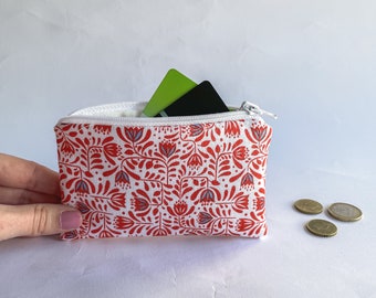 Red  fabric wallet / Handmade wallet and purse