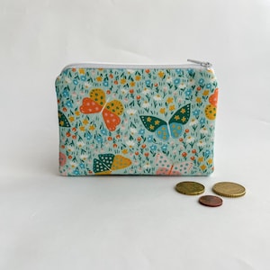 Cartera de tela con mariposas / Billetero y monedero hecho a mano