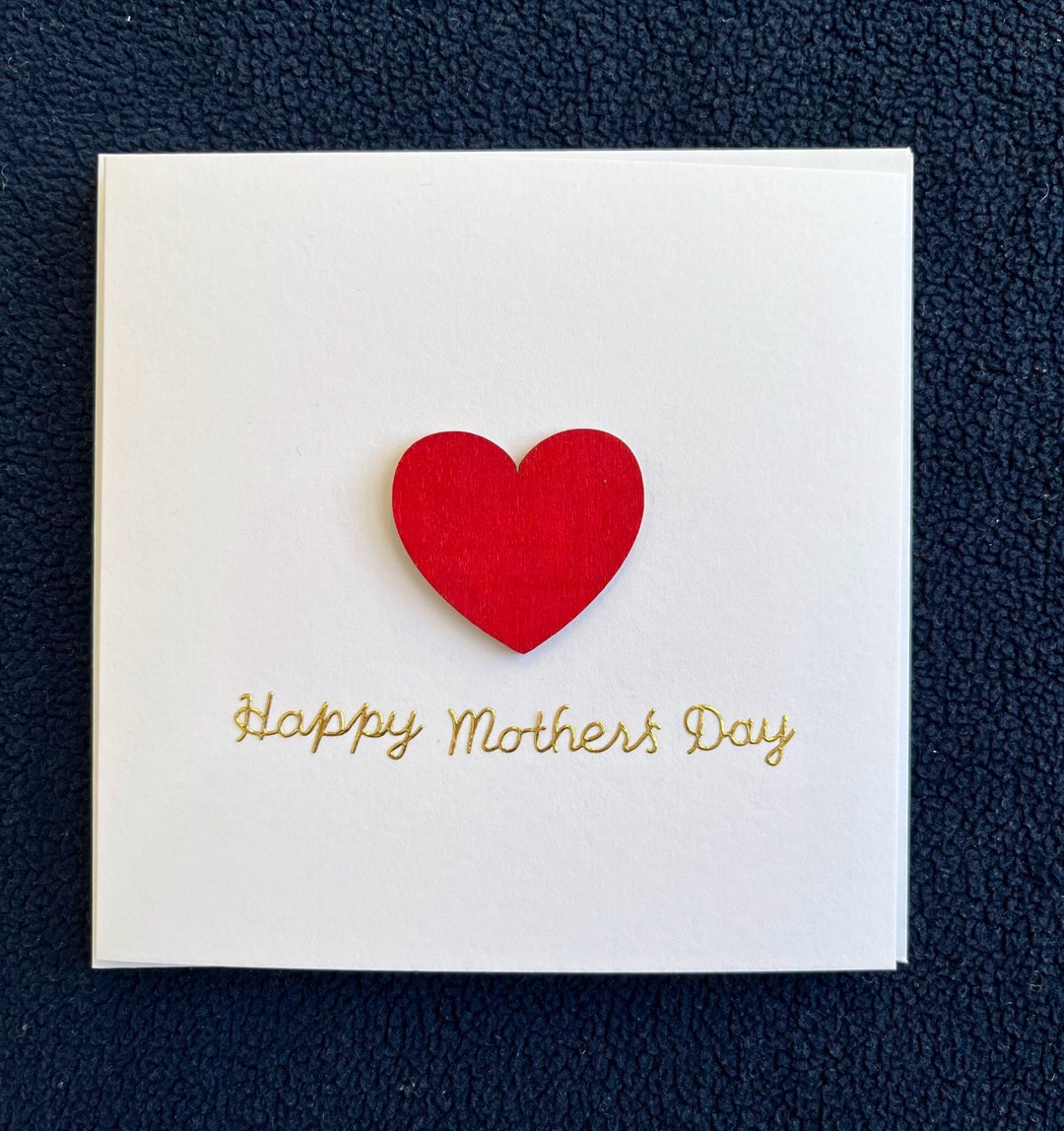 Love Heart Mothers Day Card, Happy Mothers Day Card, Love You Mum ...