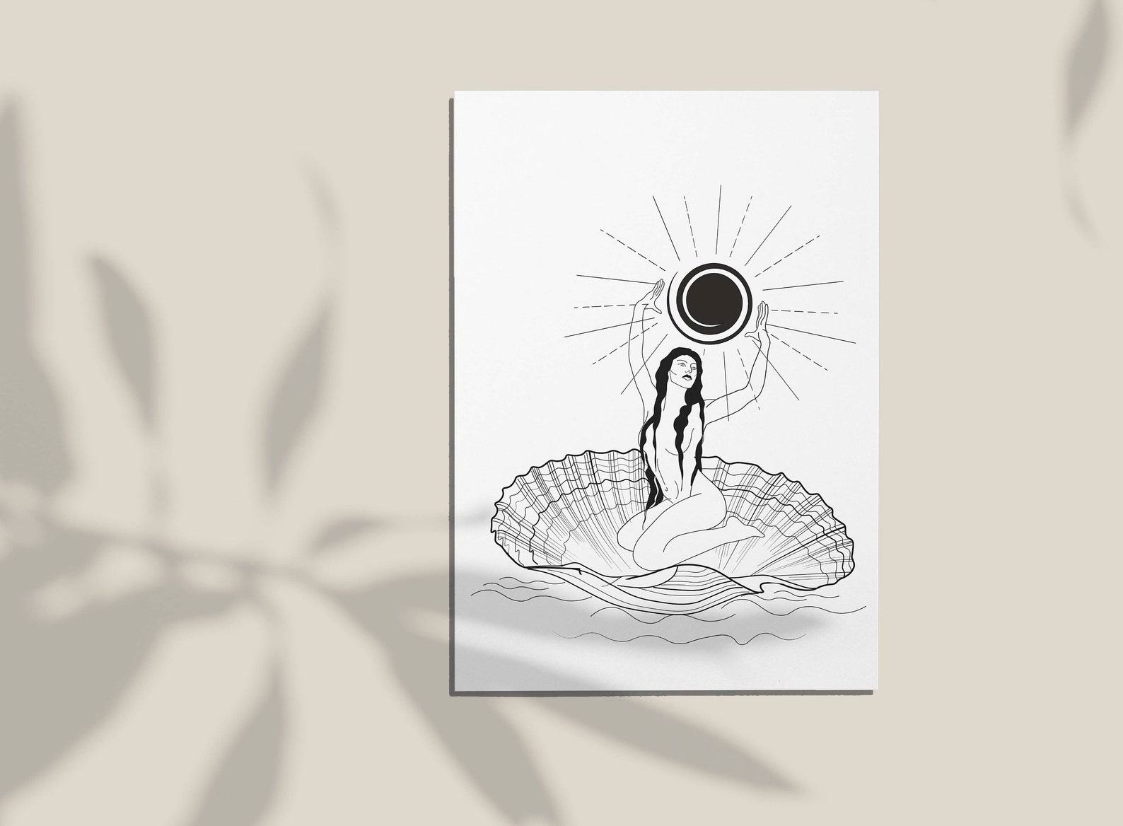 Venus in Shell Downloadable Art Digital Download Pintable Etsy