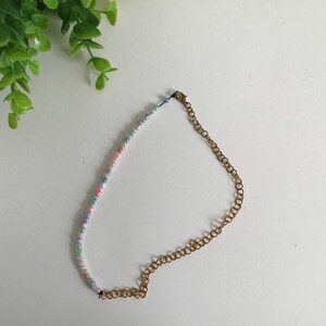 Chain and pastel Bead Necklace