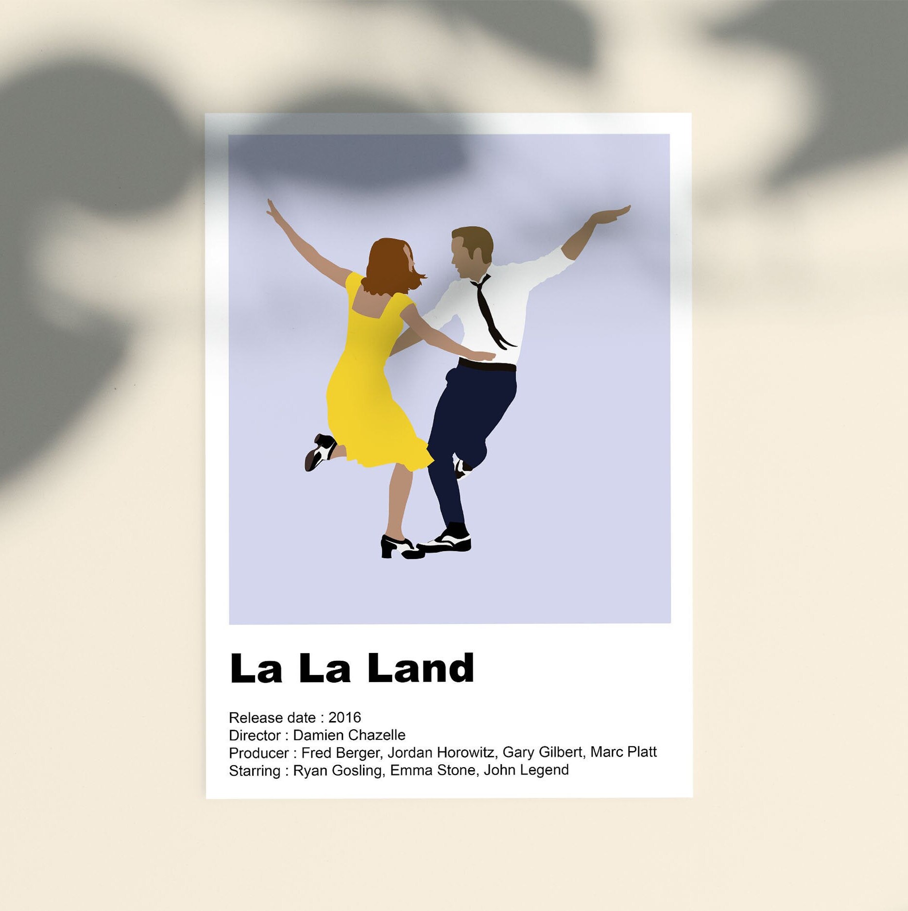 Affiche Du Film Lalaland Pour Decoration Minimaliste