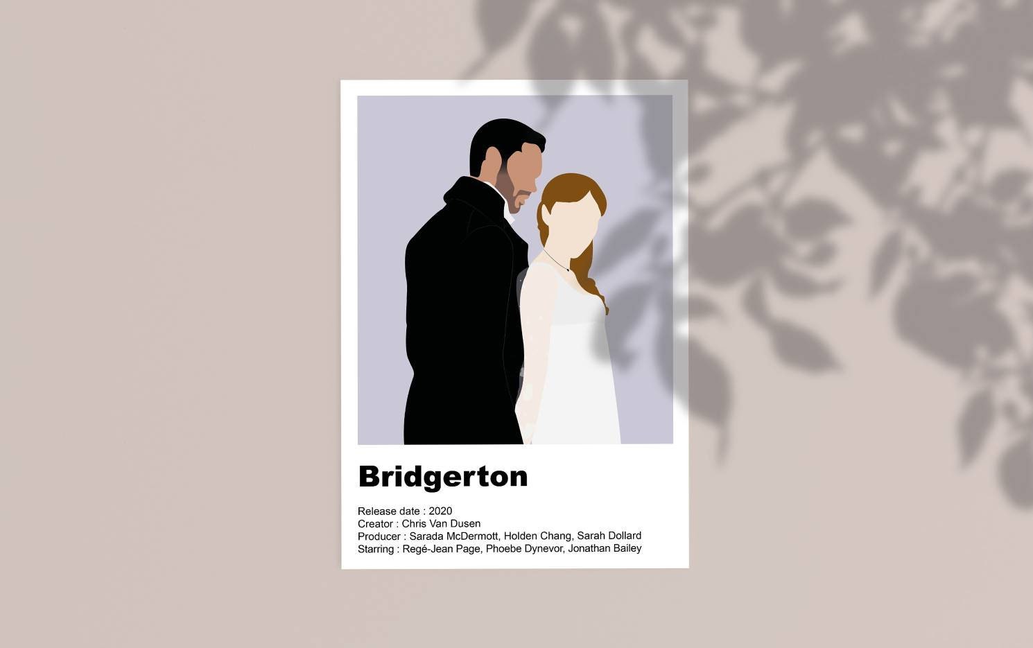 Affiche de La Serie Les Chroniques de Bridgerton Pour Decoration Minimaliste