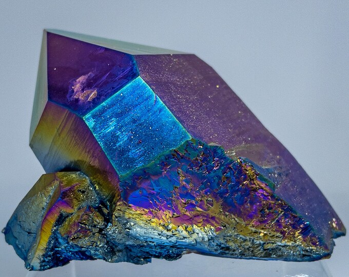 Sunset Aura Quartz Rainbow Aura Quartz Stone Point Titanium Aura Quartz Crystal Titanium Rainbow
