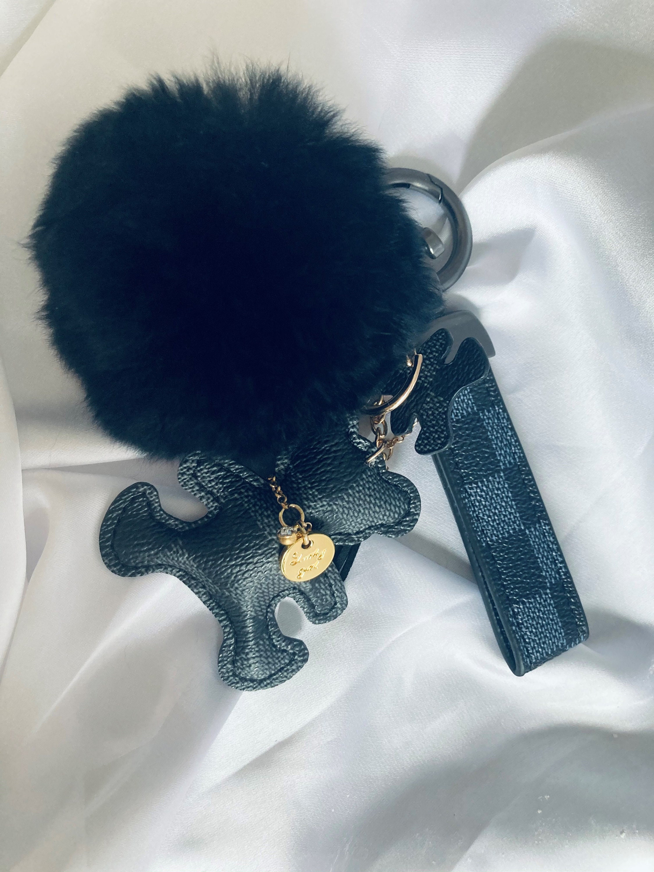 Cute Keyring Keychain fluffy ball Keychain Etsy