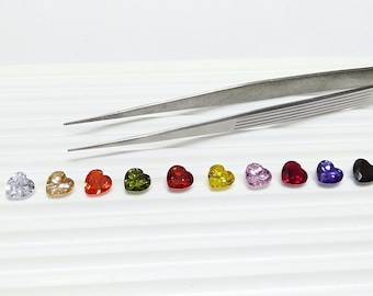 Cubic Zirconia 1PCS Per Color Total 10pcs AAA Quality Cubic Zirconia Heart shape Multi 10-Colors CZ Loose Stones (3mm - 8mm)