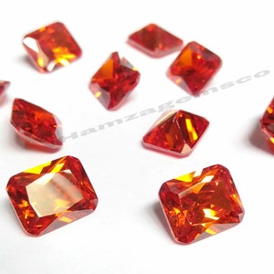 Cubic Zirconia AAA quality Cubic Zirconia Octagon Shape Orange Color CZ Loose Stones (1x3mm to 12x16mm) Cubic Zirconia