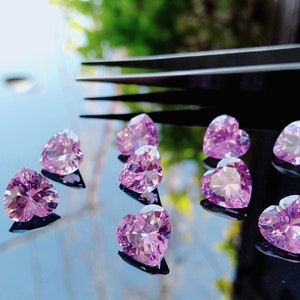 Zirkonia AAA Qualität Zirkonia Herzform Rosa Farbe CZ Steine (3 mm-8 mm)