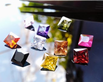 Plus de 5000 oxydes de zirconium, toutes tailles, qualité AAA, forme carrée, multi-couleurs, zircone cubique (3 mm - 10 mm)
