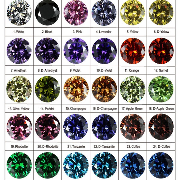 Zircone cubique de qualité AAA, forme ronde, multi-couleurs CZ, pierres en vrac (0,5 mm - 15 mm) zircone