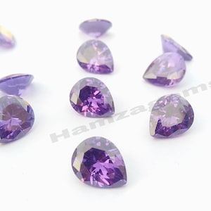 Cubic Zirconia AAA Quality Cubic zirconia Pear Shape Amethyst Color CZ Loose Stones (2x4mm to 10x12mm)