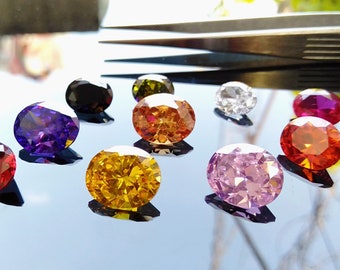 Cubic Zirconia AAA Quality Cubic Zirconia Oval shape 10 Multi-Colors CZ Loose Stones (3x5mm-15x10mm) zirconia