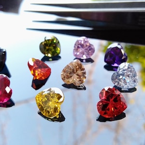 Cubic Zirconia Multi AAA Quality Cubic Zirconia Heart shape 10 Multi-Colors CZ Loose Stones (3mm - 8mm) Cubic zirconia