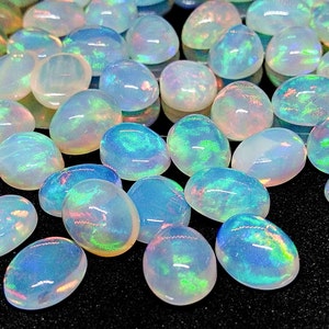 Opal AAA+++ cabochons Loose Gemstone Lot, Wow 100% Natural Ethiopian Opal Cabochon Oval Shape,Size 6x4mm to 20x15mm October Birthstone,