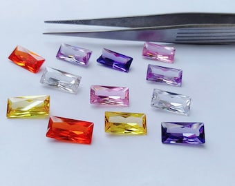 Cubic Zirconia AAA Quality Cubic Zirconia Rectangle shape 6 Multi-Colors CZ Loose Stones 6x12mm zirconia