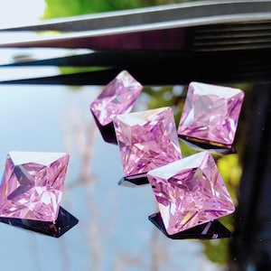Cubic Zirconia AAA Quality Cubic Zirconia Square shape Pink Color CZ Loose Stones (1mm - 10mm)