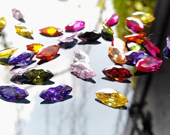 Cubic Zirconia 1PCS Per Color Total 10pcs AAA Quality Cubic Zirconia Marquise shape Multi 10-Colors CZ Loose Stones (2x4mm-7x14mm)