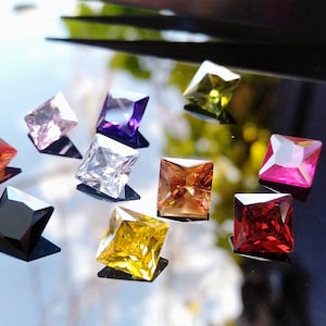 Cubic Zirconia AAA Quality Cubic Zirconia Square shape 10 Multi-Colors CZ Loose Stones (3mm - 10mm) zirconia