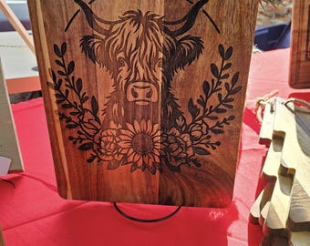 Highland Cow snijplank, Highland Cow cadeaus, Highland Cow foto, Highland Cow, Gegraveerde snijplank, Koeversieringen, Highland Cow