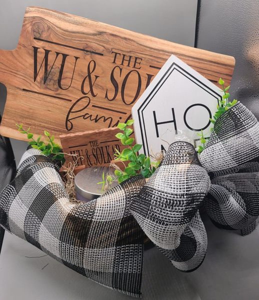 Custom Home Gift Baskets, Personalized Cutting Boards, Coasters