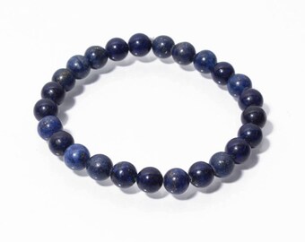 Blue Lapis Lazuli Bracelet 8mm,Emotional Healing Spiritual Protection,Beaded Bracelet,Men Bracelet Blue Lapis Round Beads,Healing Reiki