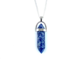 Blue Sodalite Pendant Necklace, Healing Crystal Necklace, Gemstone Pendant, Healing Crystal, Sodalite Necklace, Healing chakra necklace