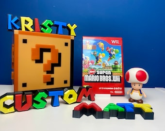 Personalised Mario Brothers Custom Name Sign Decor Gift