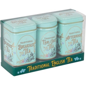 New English Teas Vintage Victorian Tea Tins with loose-leaf tea Gift Tea Set