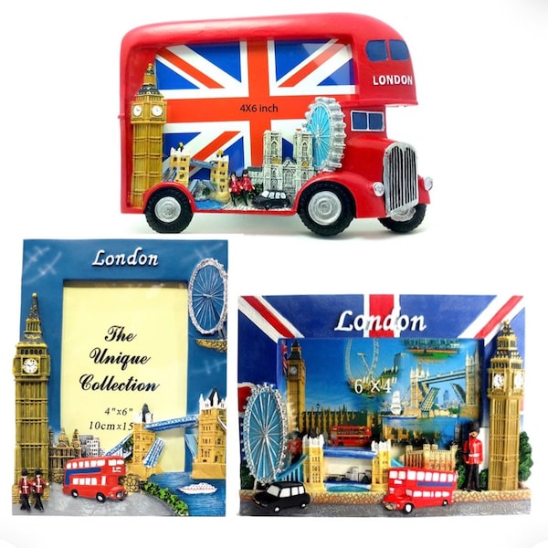 Cadre photo 6 x 4 Bus Tower Bridge Décoration d'intérieur Londres Souvenirs Cadeaux