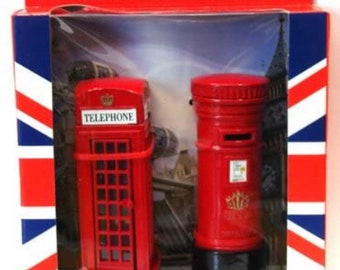 London Post Office Box & Telephone Box Set Die cast Metal Boxed Gift British Souvenir Showpiece Decoration Display Model Set