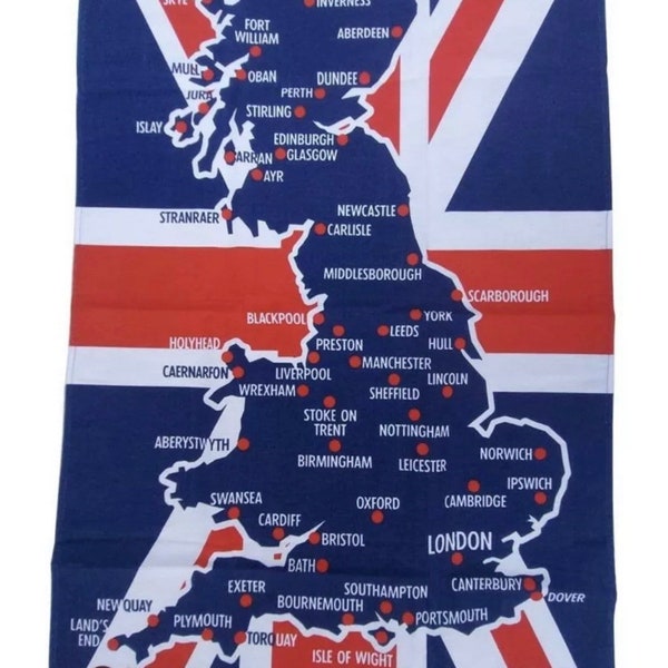 Großbritannien Karte Union Jack Geschirrtuch 100% Baumwolle Handtuch Souvenir Geschenk