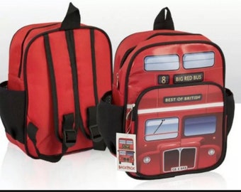 London Red Bus Kids School Bag Backpack Rucksack Souvenir Gift