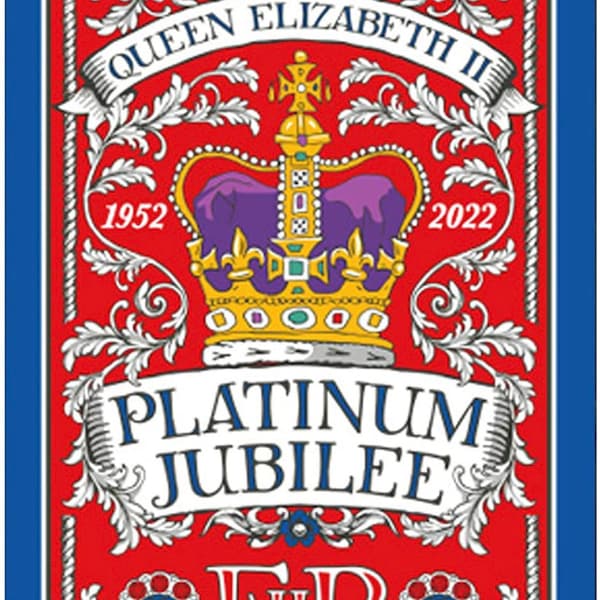 Platinum Jubilee Tea Towel Commemorative Memorabilia Queen Elizabeth Crown Souvenirs Gift