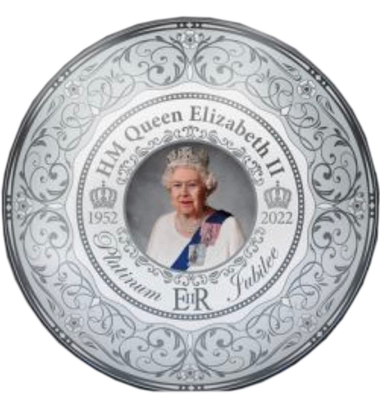 2022 HM Queen Elizabeth ll 70th Platinum Jubilee Ceramic Plate Gift Souvenir 