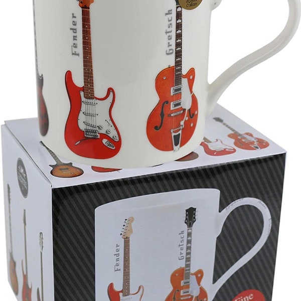 Rockers Guitar Mug Cup by Leonardo Fine China Leonardo Collection Mug Rock Star Musician Boxed Gift Dishwasher Microwave Safe