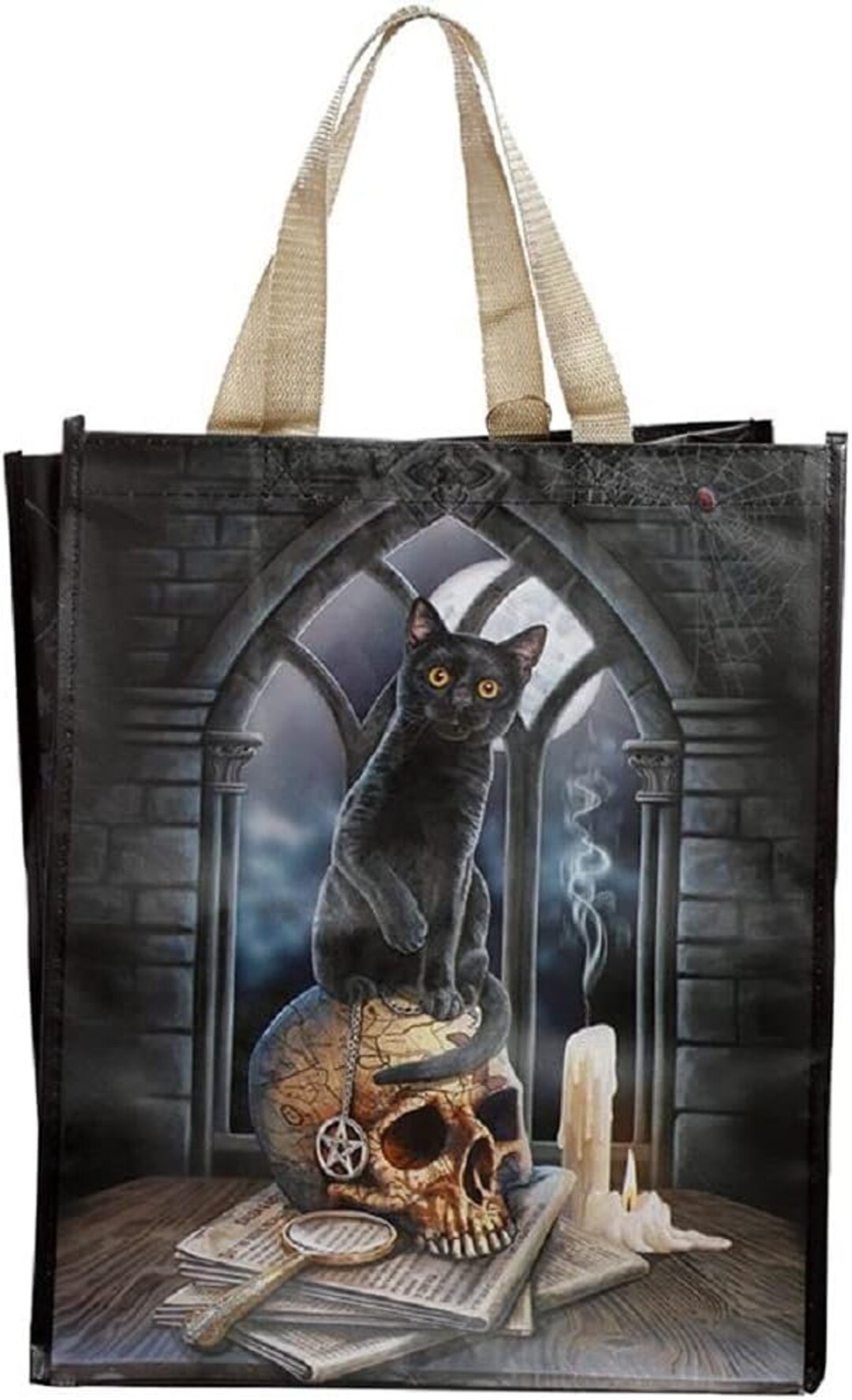 Lisa Parker Spirits of Salem Cat Reusable Shopping Bag Shoulder