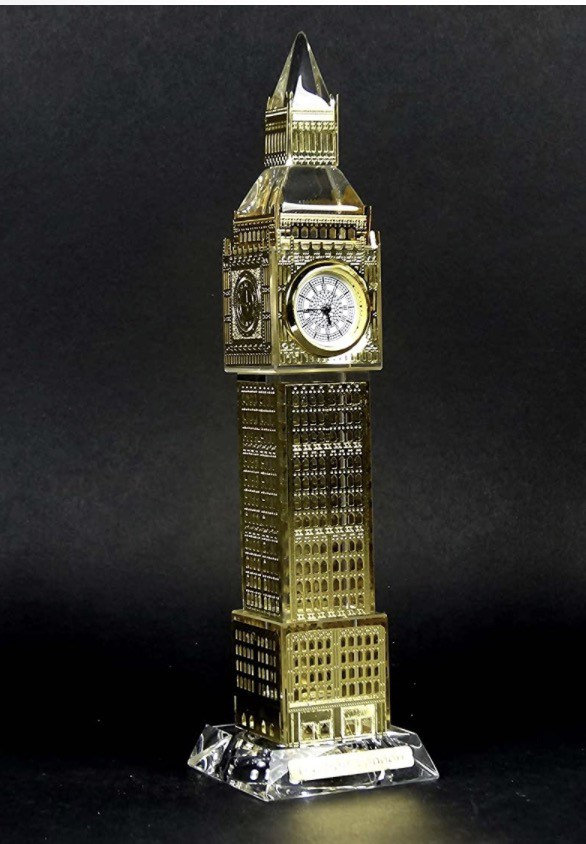 Crystal Big Ben Gold With a Working Clock Medium 17cm London Etsy
