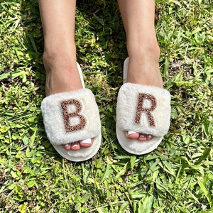 Personalized Fluffy Bridal Slippers: Bachelorette Party Gifts