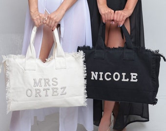 Personalized Bridal Beach Tote Bag: Wedding Honeymoon Gift