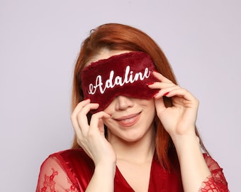 Personalized Fluffy Sleep Mask, Bachelorette Gift