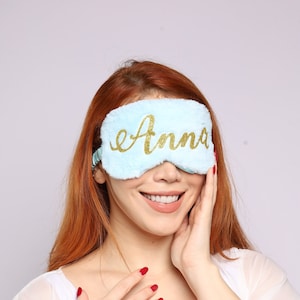 Personalized Fluffy Sleep Mask: Bride Gift, Bridal Shower