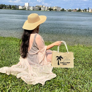 Custom tote bags wedding bridesmaids bags beach