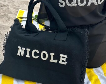 Bolsa Tote Personalizada para Madrinhas com Zíper – Presente de Casamento Personalizado para Mulheres