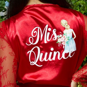 Custom Quinceañera Gift Set – Personalized Robe & Slippers for Mis 15 Celebration